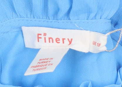 Finery Blue Long A-Line Dress, Size 18