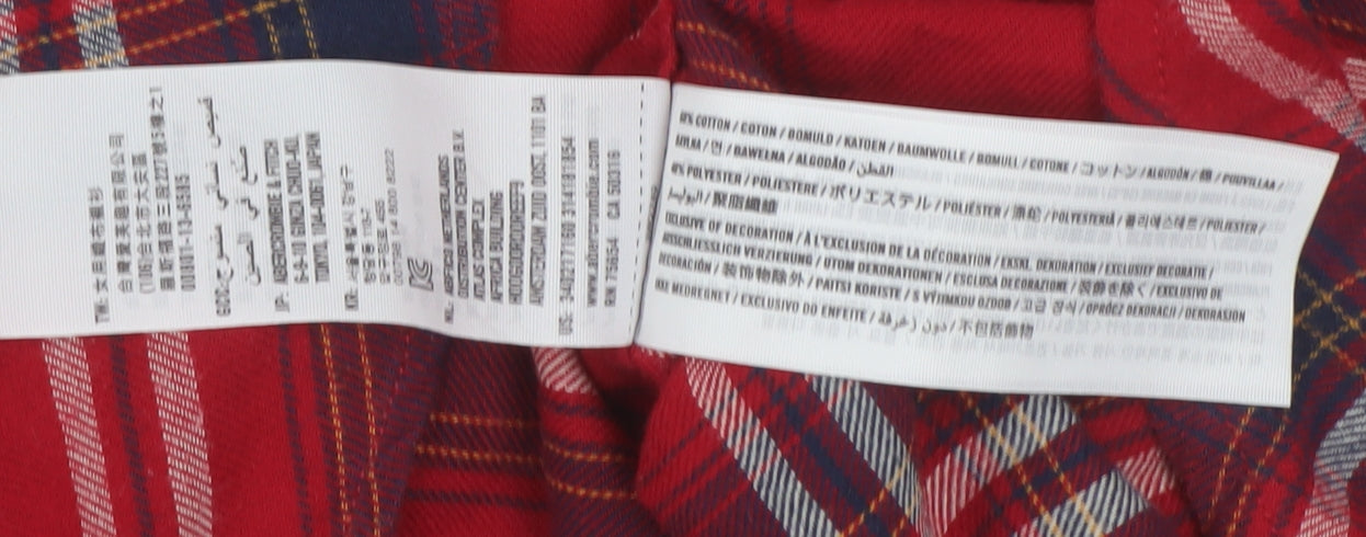 Womens UK Size XS Hollister Red Classic Button-Up