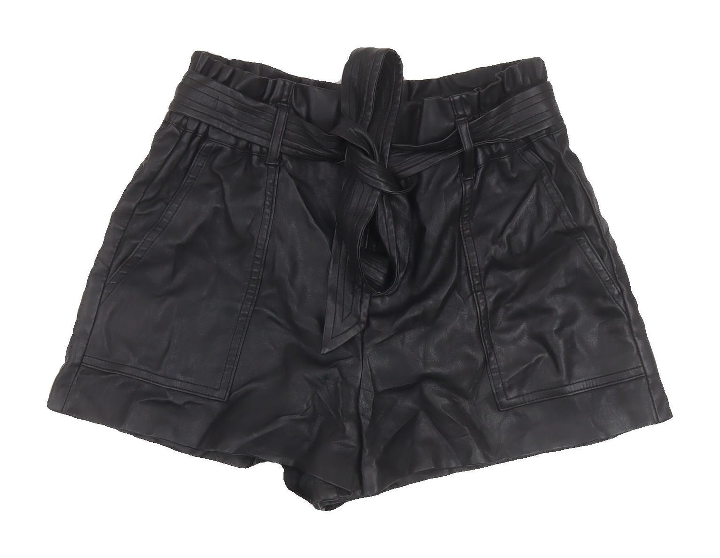 Zara Women's Black Belted Bermuda Shorts, Size S