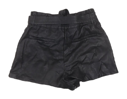Zara Women's Black Belted Bermuda Shorts, Size S