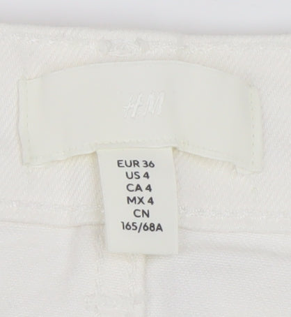 H&M Women's White Cut-Off Shorts Size 8 New