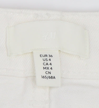 H&M Women's White Cut-Off Shorts Size 8 New