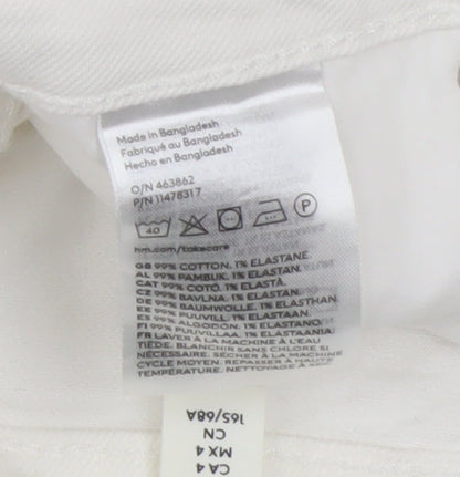 H&M Women's White Cut-Off Shorts Size 8 New
