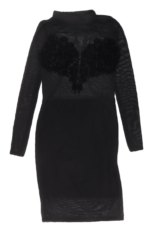 Ayanapa Black Bodycon Dress Women Size 8 Knee Length