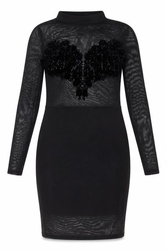 Ayanapa Black Bodycon Dress Women Size 8 Knee Length