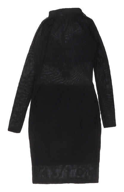 Ayanapa Black Bodycon Dress Women Size 8 Knee Length