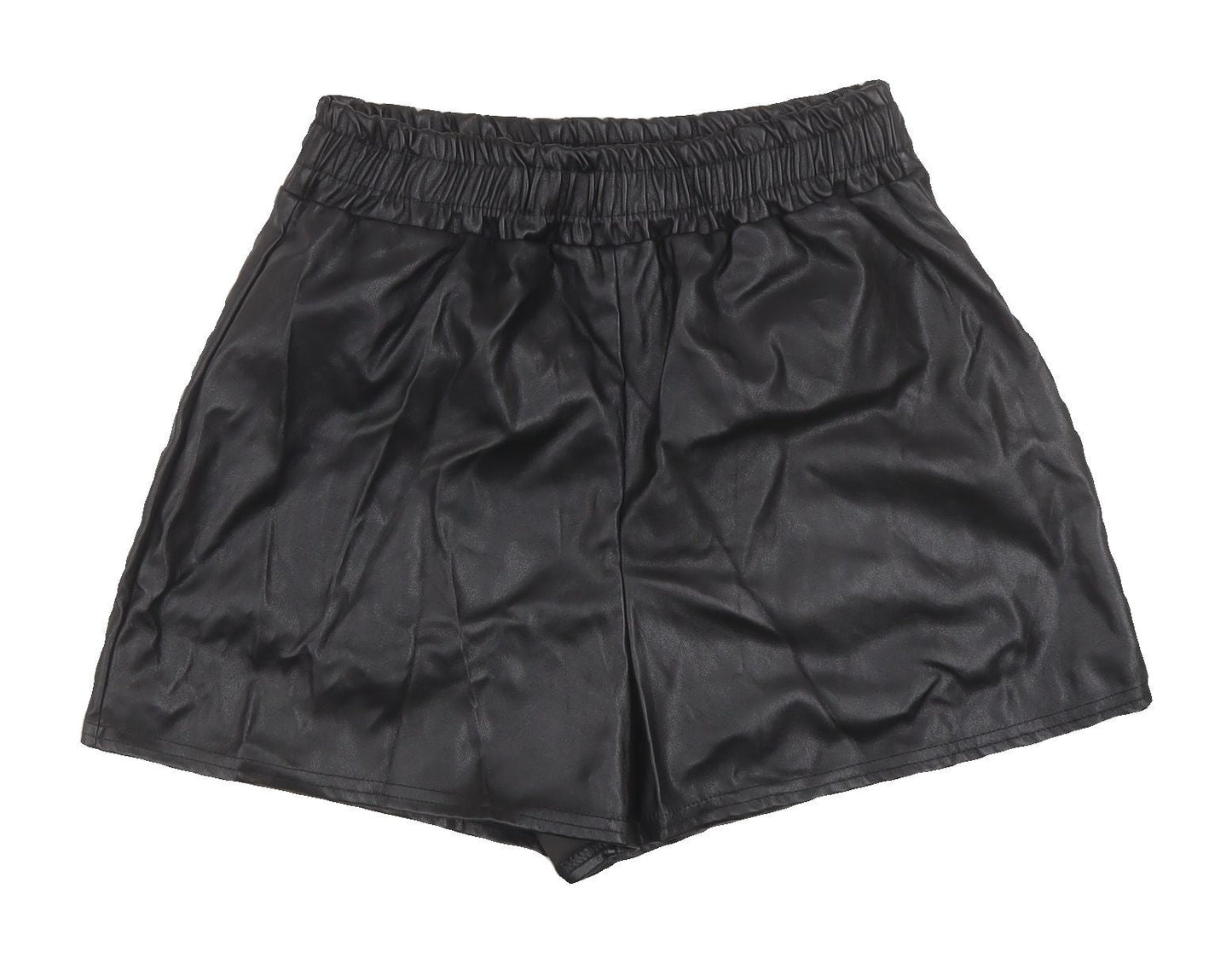 Missy Empire Women's Black Faux Leather Shorts, UK 8