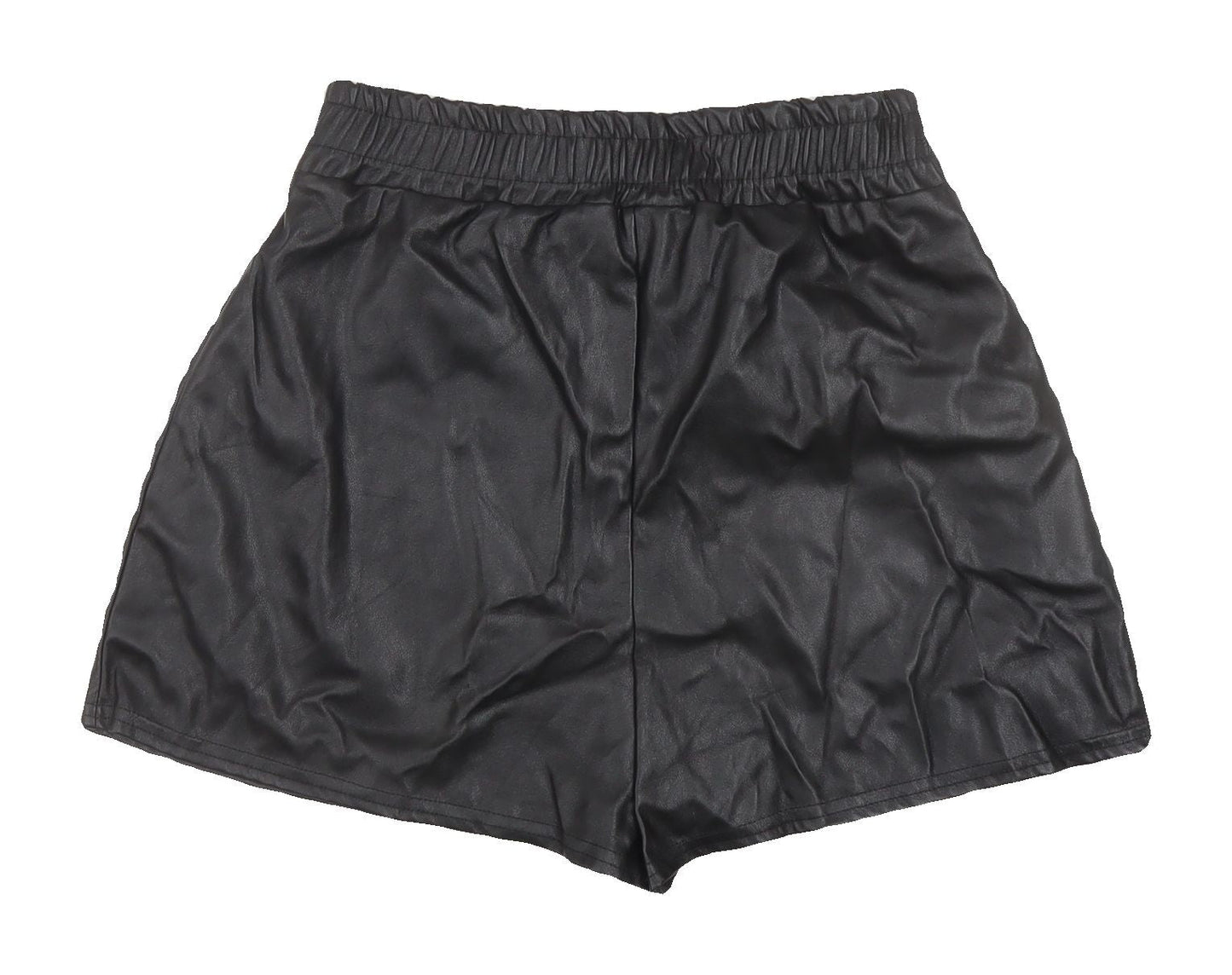 Missy Empire Women's Black Faux Leather Shorts, UK 8