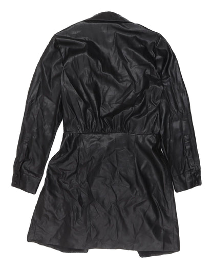 Zara Women's Black Collared Jacket Dress S