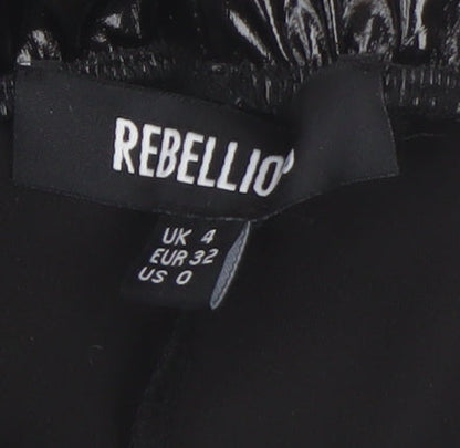 Rebellion Black Coated Joggers for Women Size 4