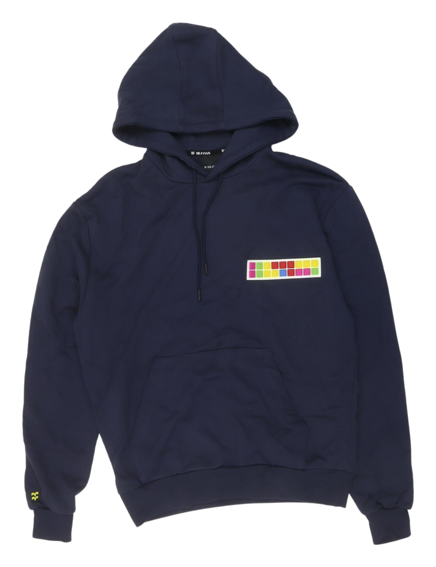 Mens UK Size M Bravian Blue Pullover Hoodie