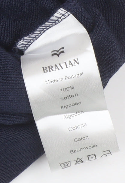 Mens UK Size M Bravian Blue Pullover Hoodie
