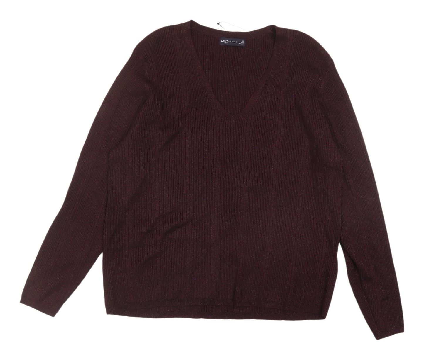 Womens UK Size 20 Marks and Spencer Brown Pullover Jumper
