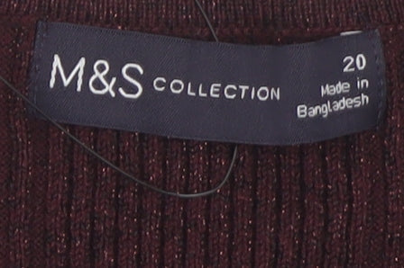 Womens UK Size 20 Marks and Spencer Brown Pullover Jumper