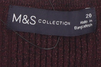 Womens UK Size 20 Marks and Spencer Brown Pullover Jumper