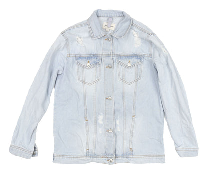 Womens UK Size 10 Stradivarius Blue Basic Jacket