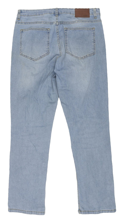 Mens UK Size 34 Re: Regular Fit Straight Blue Jeans