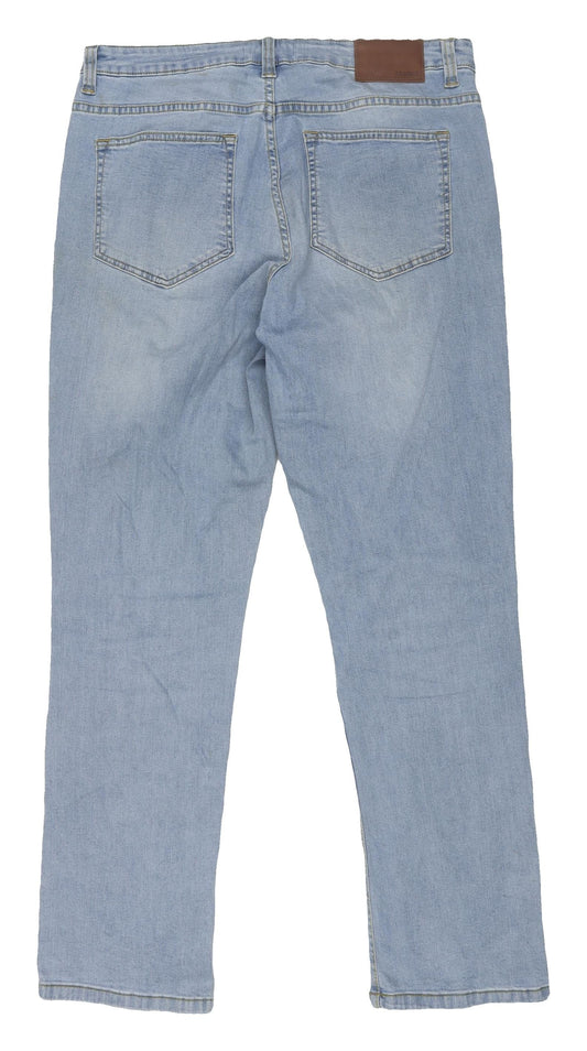 Mens UK Size 34 Re: Regular Fit Straight Blue Jeans