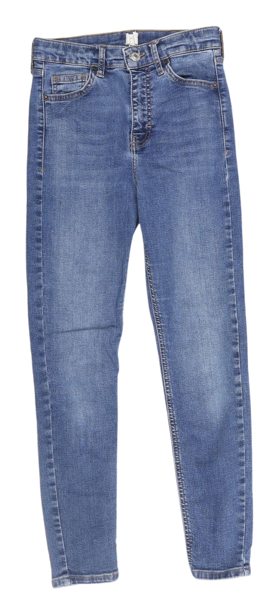 Topshop Women's Blue Skinny Jeans, Size 28, Regular Fit