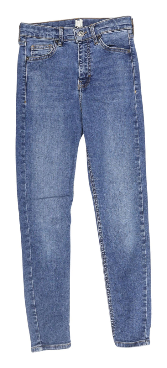 Topshop Women's Blue Skinny Jeans, Size 28, Regular Fit
