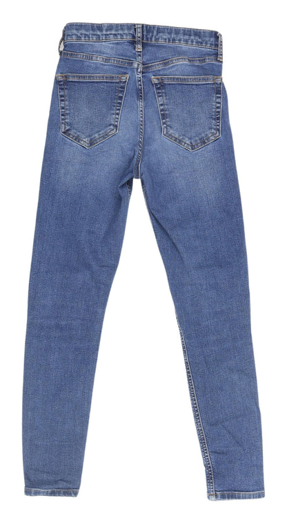 Topshop Women's Blue Skinny Jeans, Size 28, Regular Fit