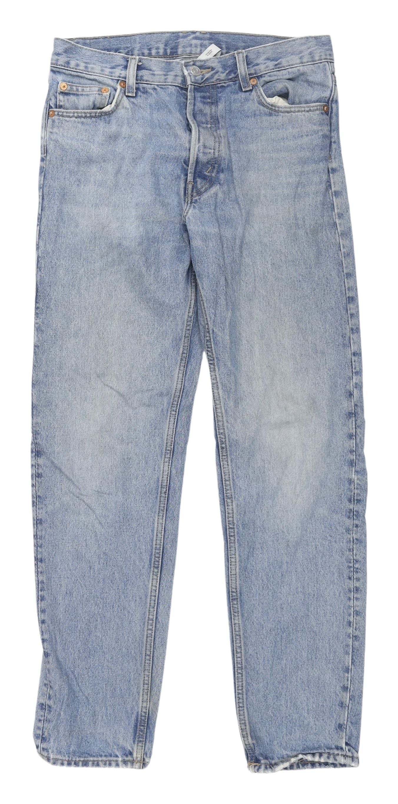 Weekday Men's Relaxed Tapered Blue Denim Jeans