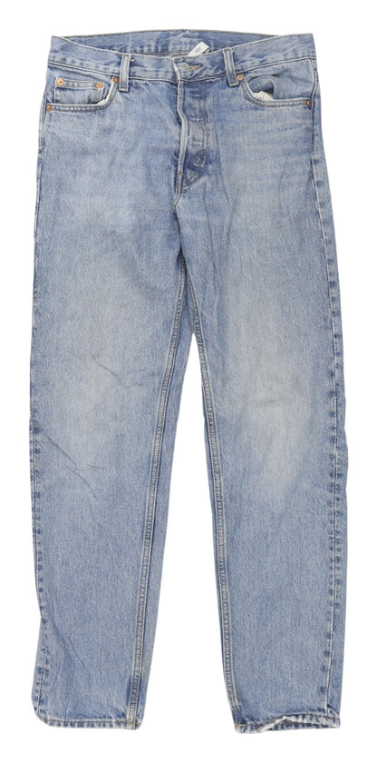 Weekday Men's Relaxed Tapered Blue Denim Jeans