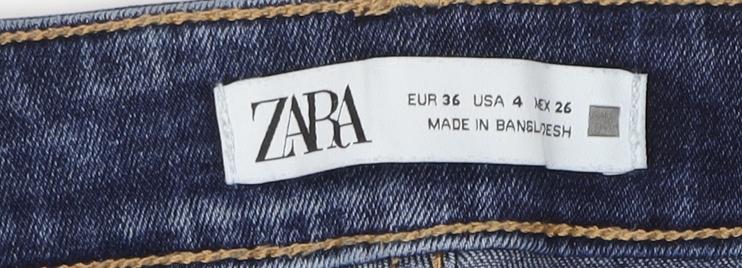 Zara Women's Blue Skinny Jeans, Size 8, Slim Fit