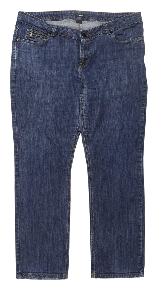 H&M Men's Blue Straight Jeans Size 22 Regular Fit