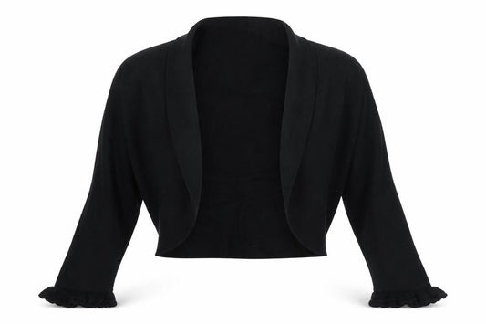 Front view of Kaleidoscope Women's Black Cardigan Long Sleeve, size 14