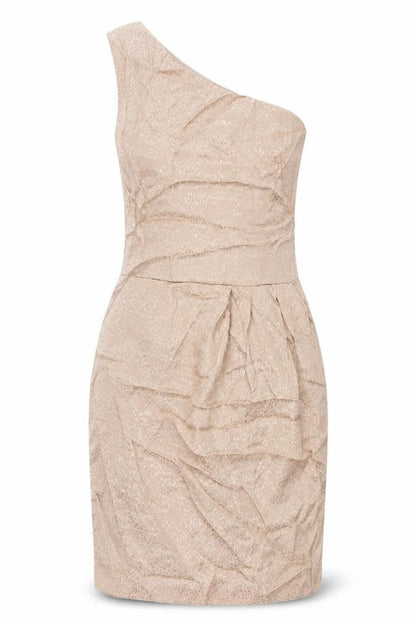 Oasis Beige One Shoulder Bodycon Dress Size 6