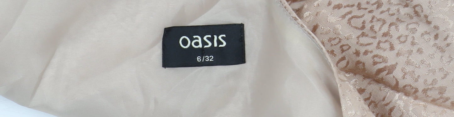 Oasis Beige One Shoulder Bodycon Dress Size 6