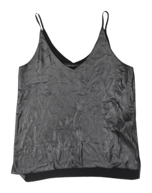 Womens UK Size S Zara Black Basic Camisole