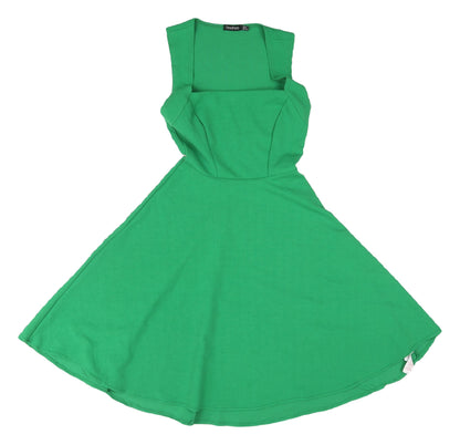 Boohoo Women's Green Fit & Flare Dress Size 8