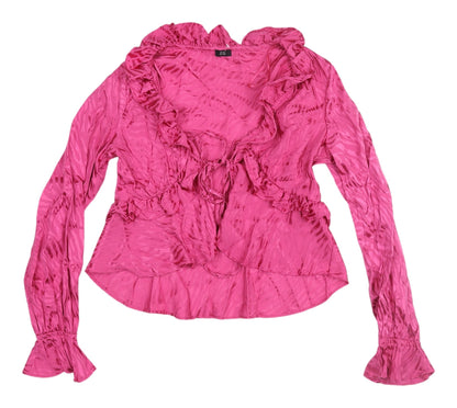 Womens UK Size 10 River Island Pink Cropped Blouse