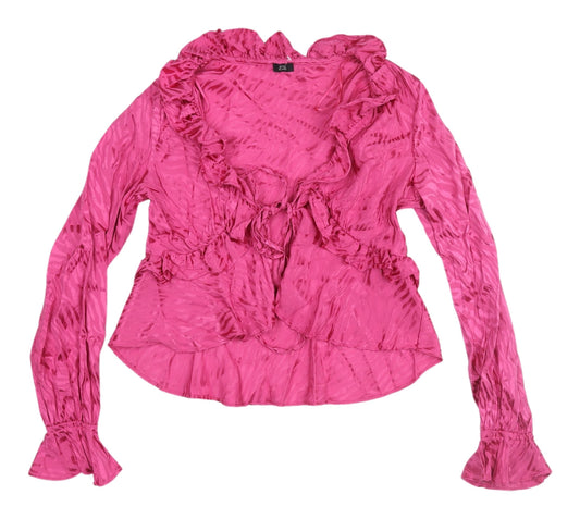 Womens UK Size 10 River Island Pink Cropped Blouse