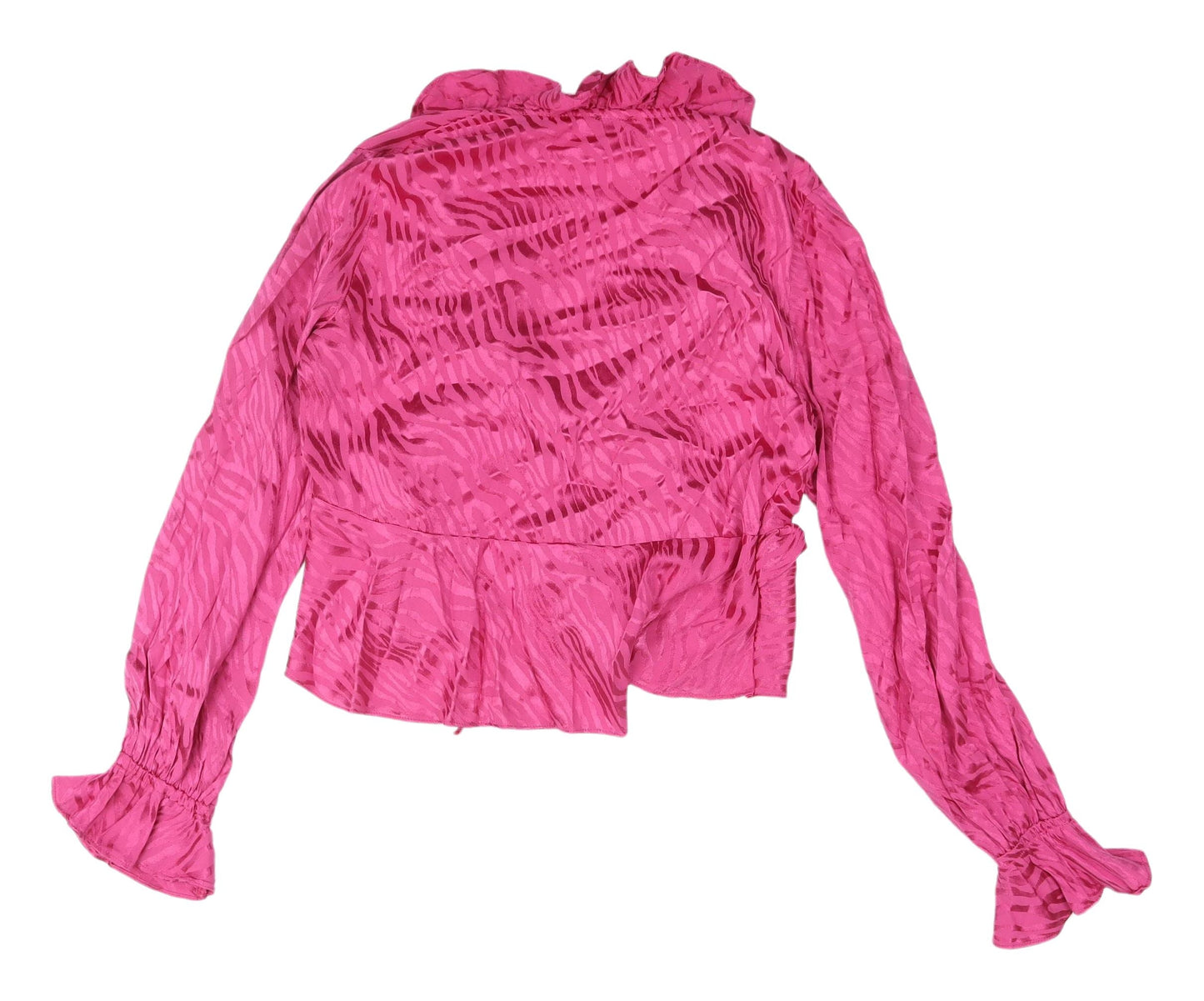 Womens UK Size 10 River Island Pink Cropped Blouse