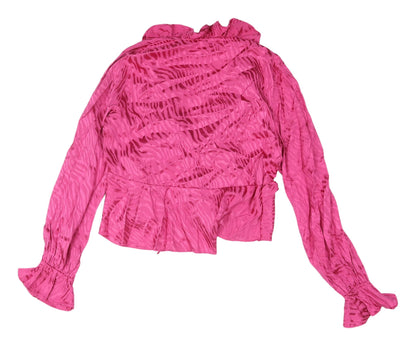 Womens UK Size 10 River Island Pink Cropped Blouse