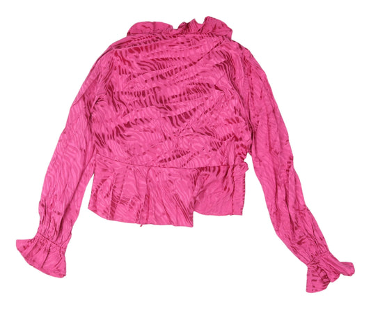 Womens UK Size 10 River Island Pink Cropped Blouse