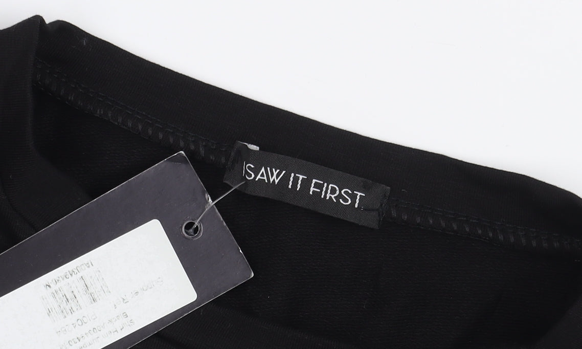 I Saw It First Women's Black White Ruffle Blouse M Casual