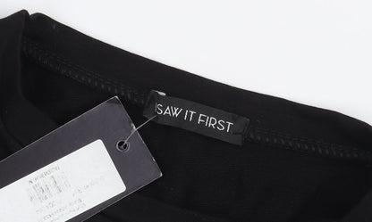 I Saw It First Women's Black White Ruffle Blouse M Casual