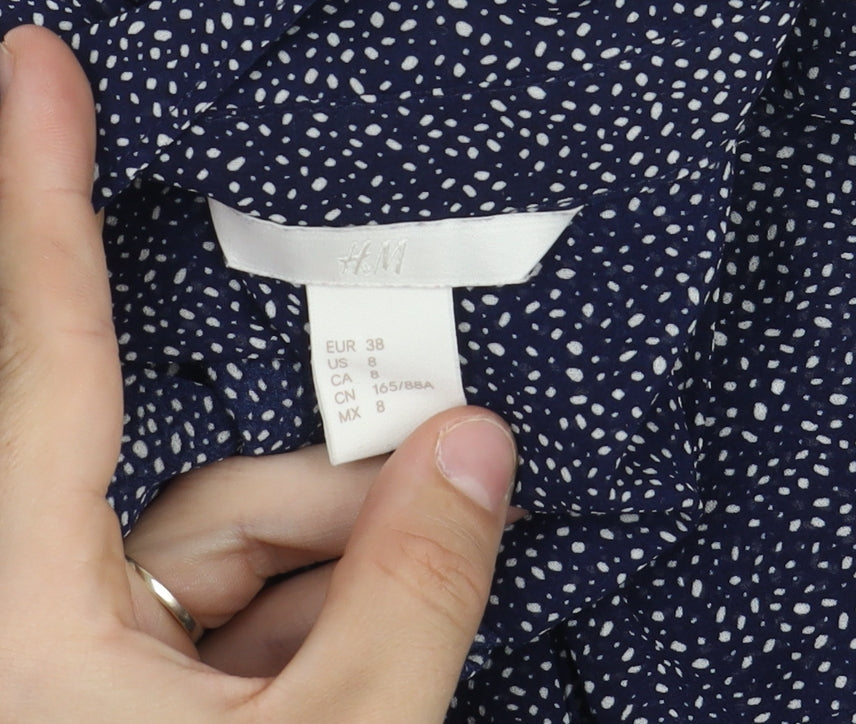 Womens UK Size 10 H&M Blue  Button-Up