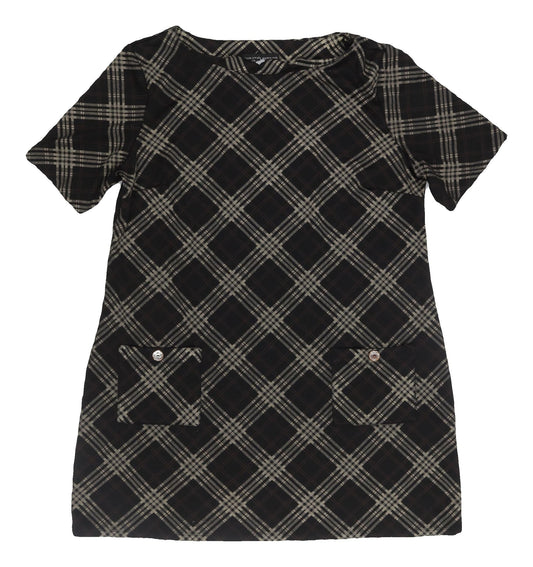 Dorothy Perkins Women's Black Plaid Shift Dress Size 18