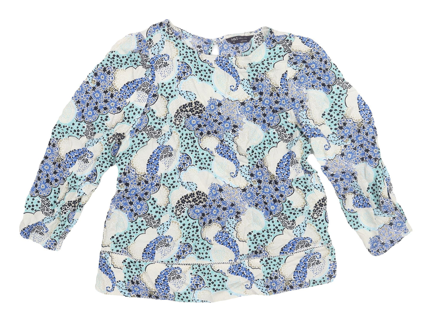 Womens UK Size 10 Marks and Spencer Multicoloured Basic Blouse