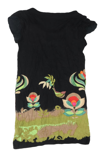Mela Loves London Women's Black Floral Top M