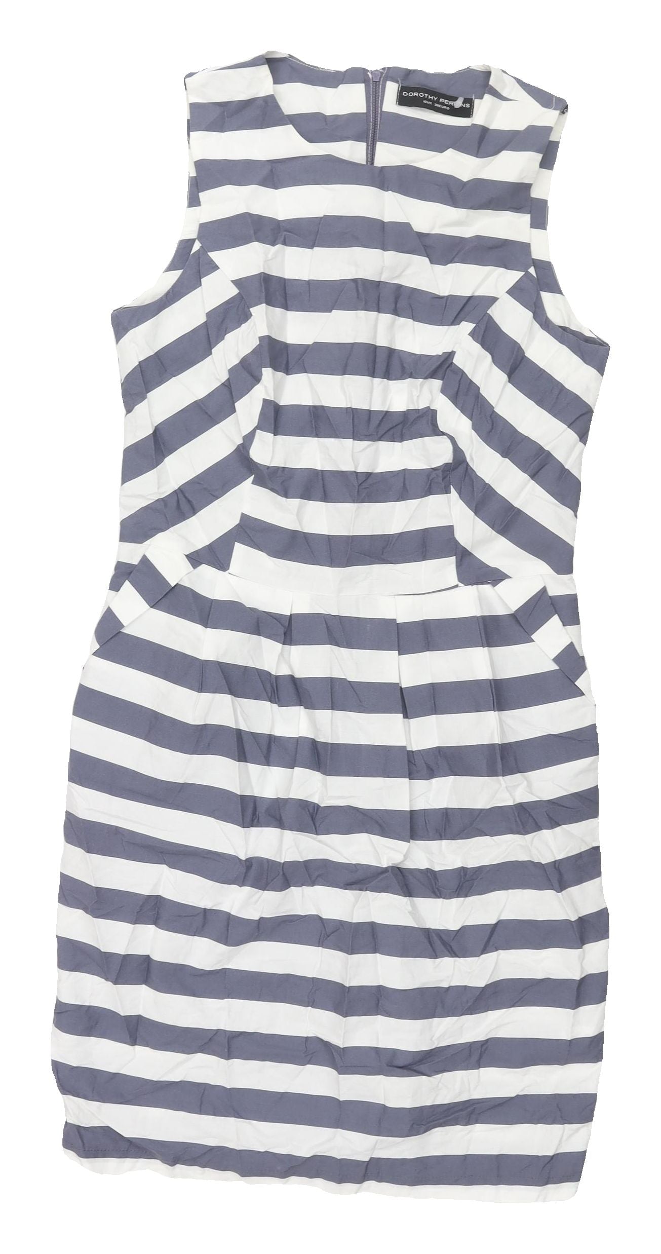 Dorothy Perkins Women's Grey Striped Sheath Dress Size 10