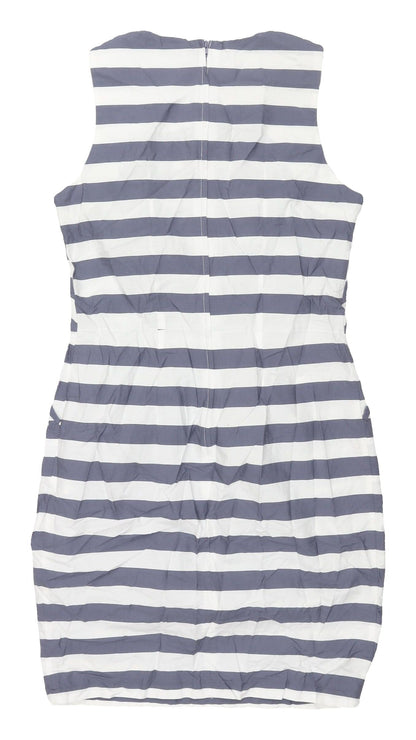 Dorothy Perkins Women's Grey Striped Sheath Dress Size 10