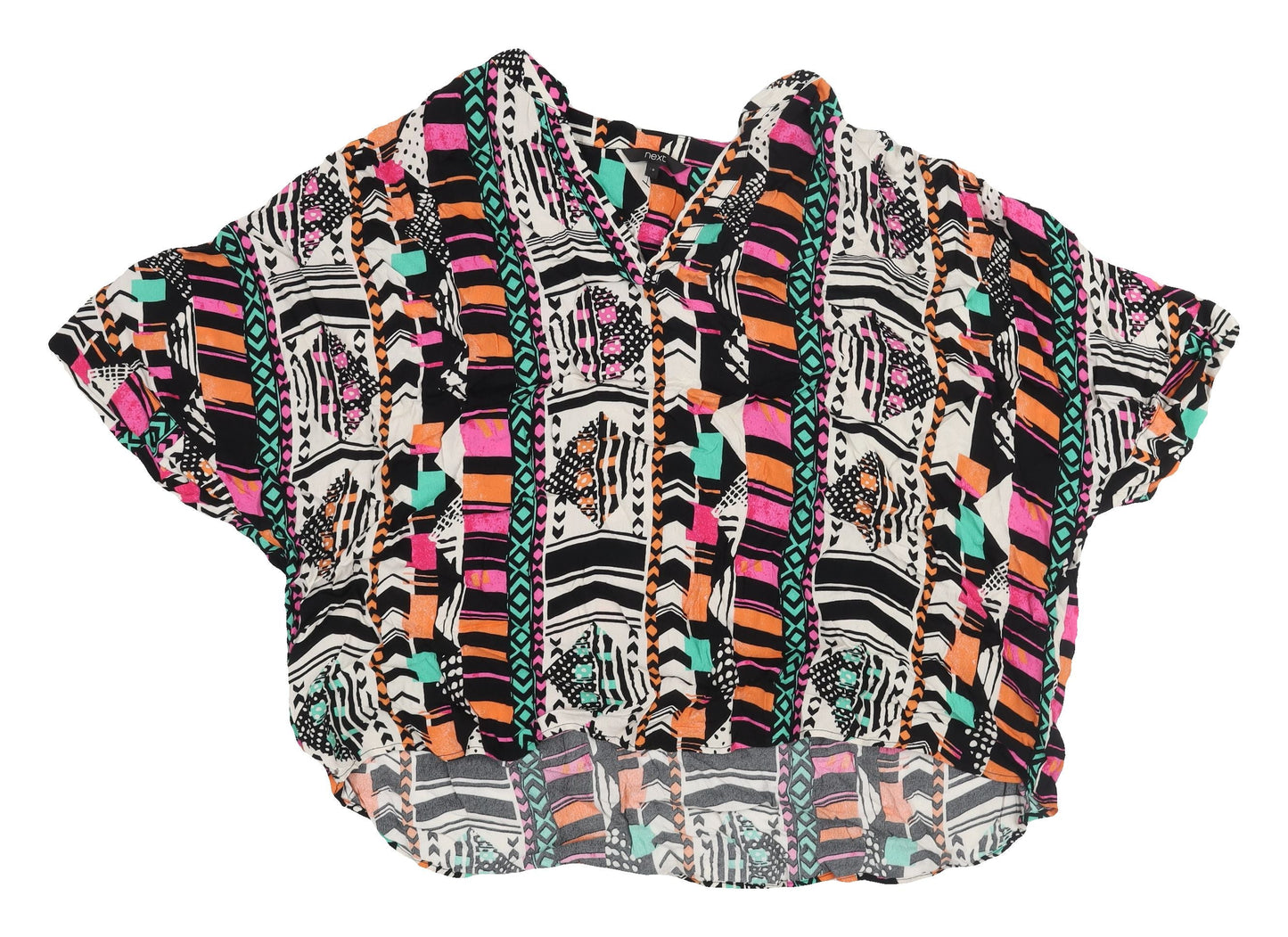 Womens UK Size 20 NEXT Multicoloured Cropped Blouse