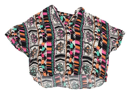 Womens UK Size 20 NEXT Multicoloured Cropped Blouse