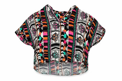 Womens UK Size 20 NEXT Multicoloured Cropped Blouse